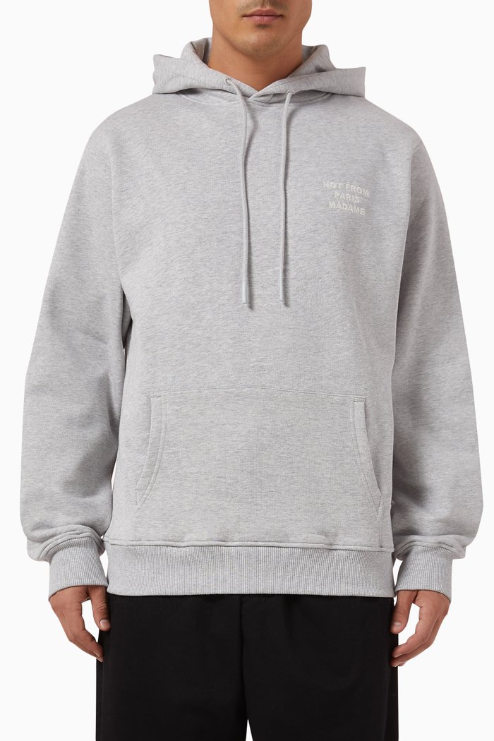 

Le Hoodie Slogan in Cotton French Terry, Grey