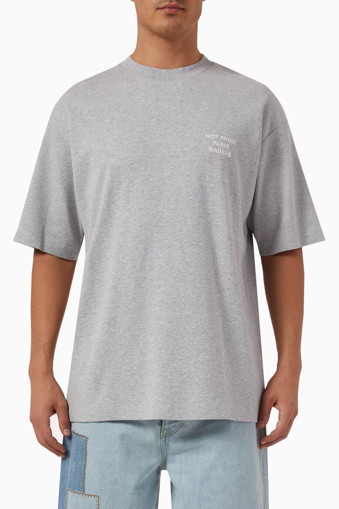 

Le T-shirt Slogan in Cotton Interlock, Grey