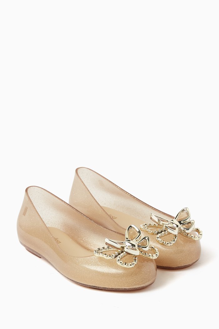 

Sweet Love Fly Flats in Melflex® PVC, Gold
