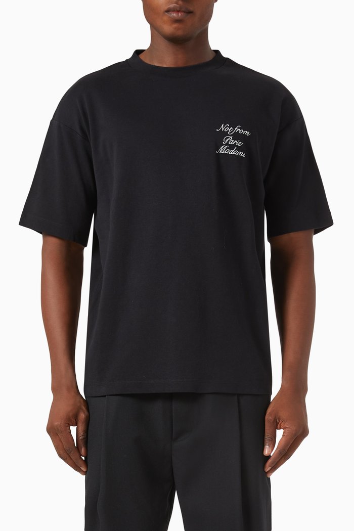 

Le T-Shirt Slogan in Cotton, Black