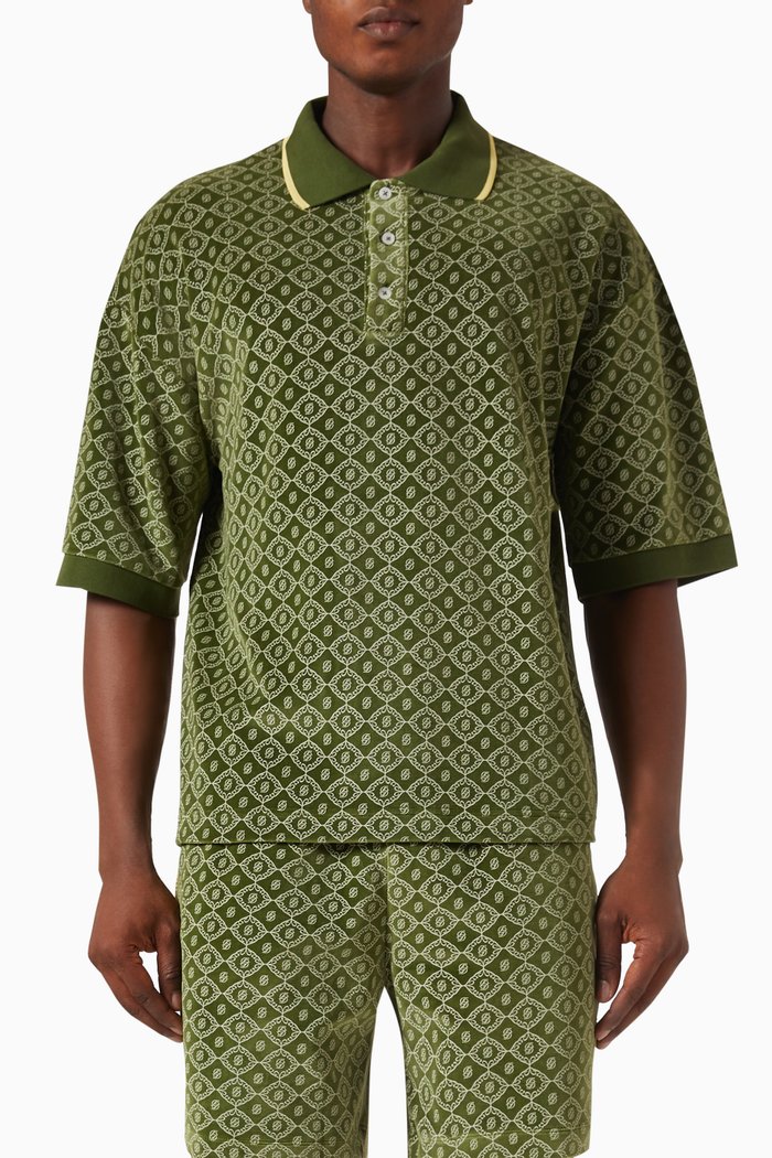 

Le Polo Monogramme in Velvet-knit, Green