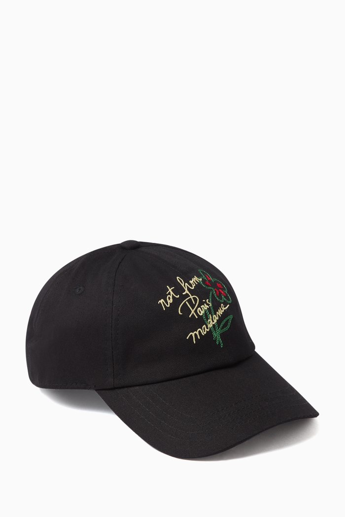 Logo-embroidered Baseball Cap in Cotton, Black
