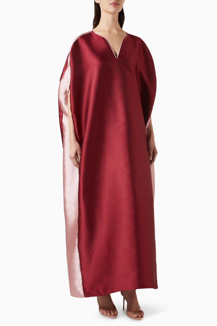 Two-toned Kaftan in Silky-taffeta, Pink