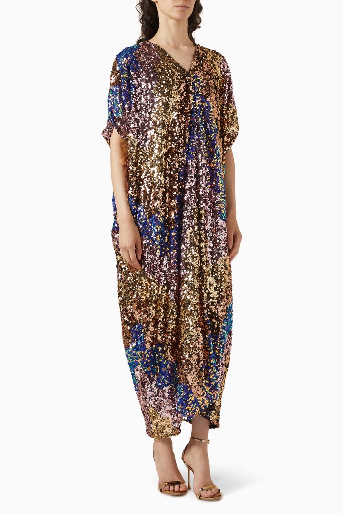 The Empress Kaftan in Sequins, Multicolour