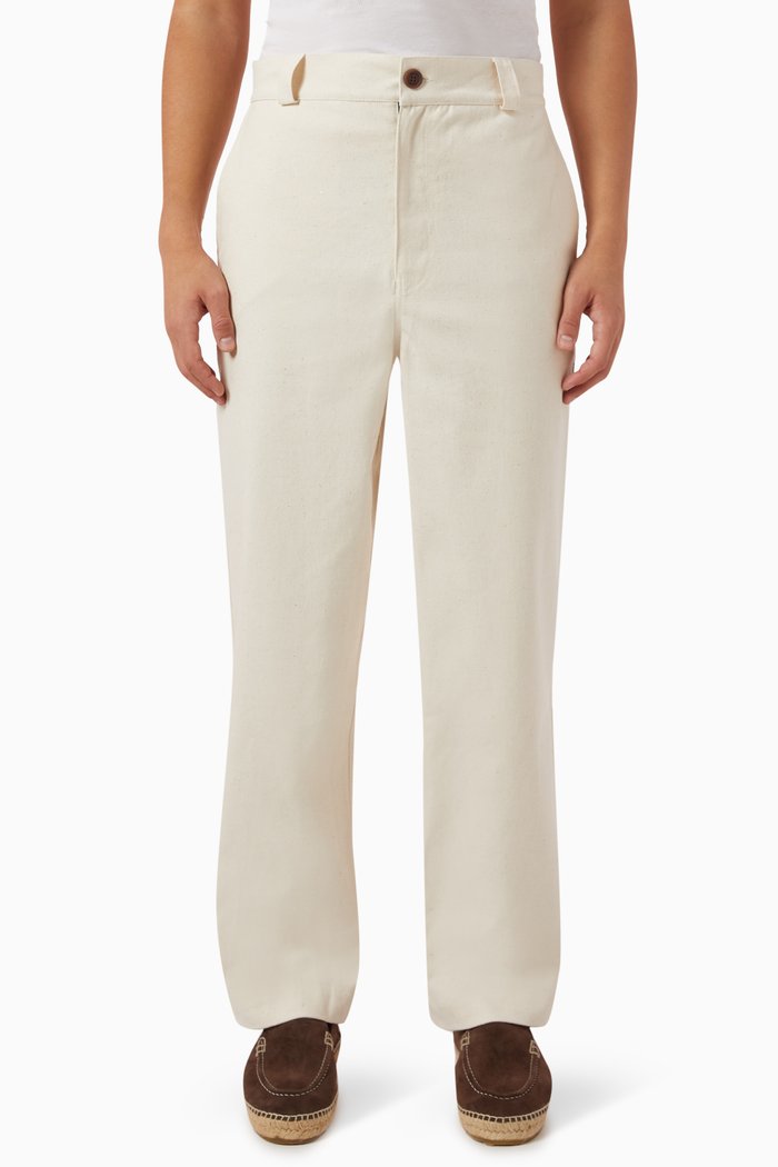 Artists Trousers in Pineapple Cotton Canvas, Neutral