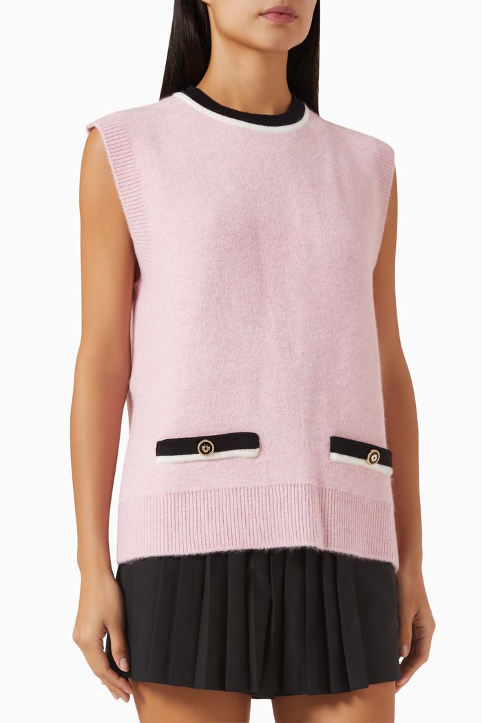 Magma Sleeveless Sweater in Knit, Pink