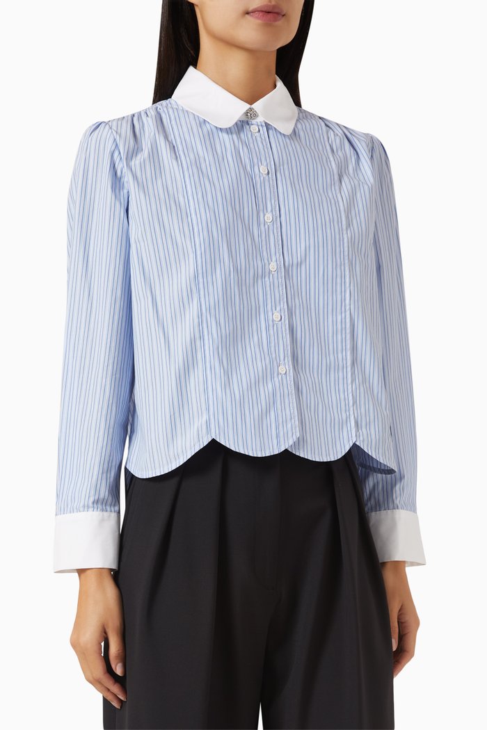 

Embroidered-logo Shirt in Cotton, Blue