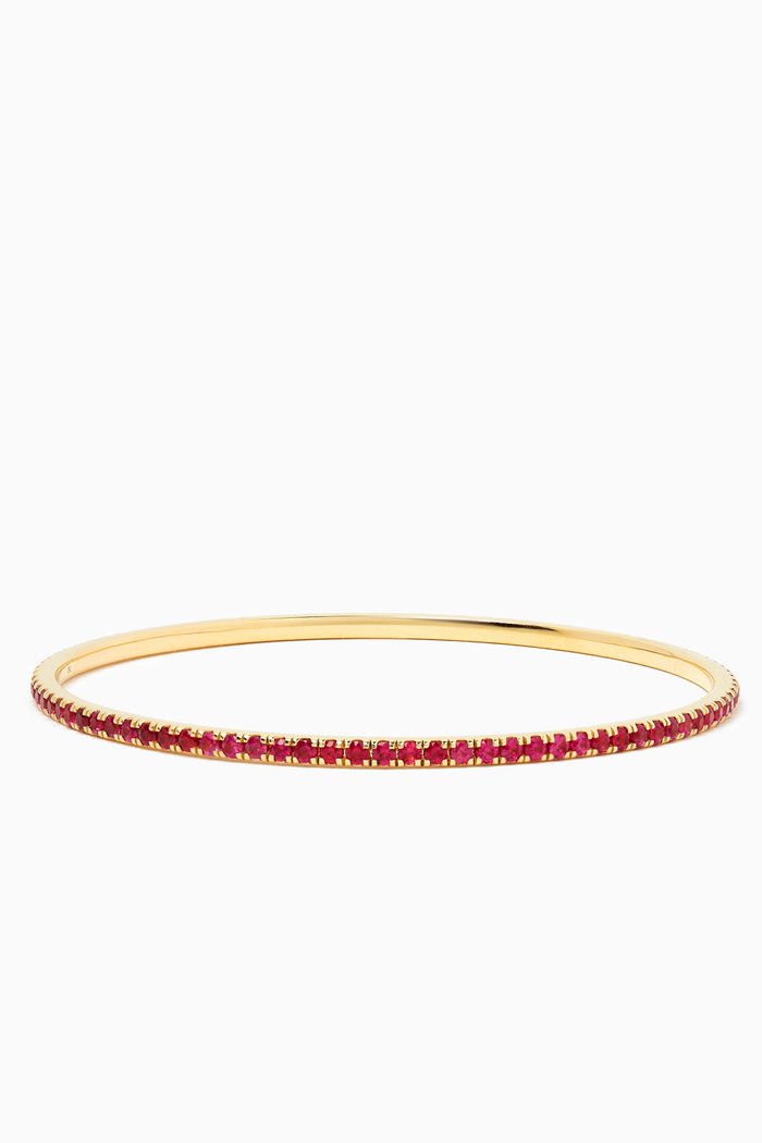 

Ruby Bangle in 18kt Yellow Gold, Red