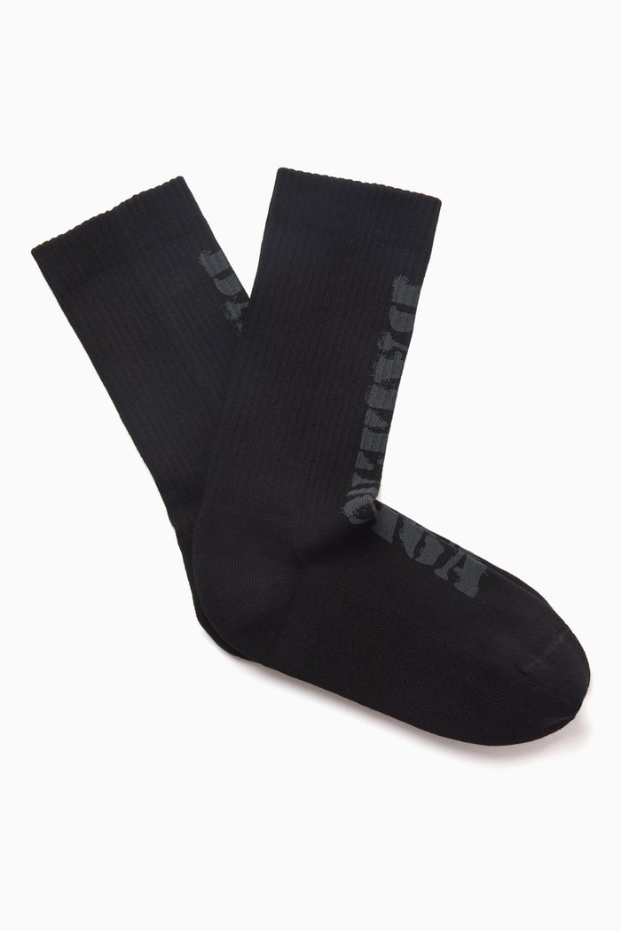 

Stencil Type Socks in Cotton-blend, Black