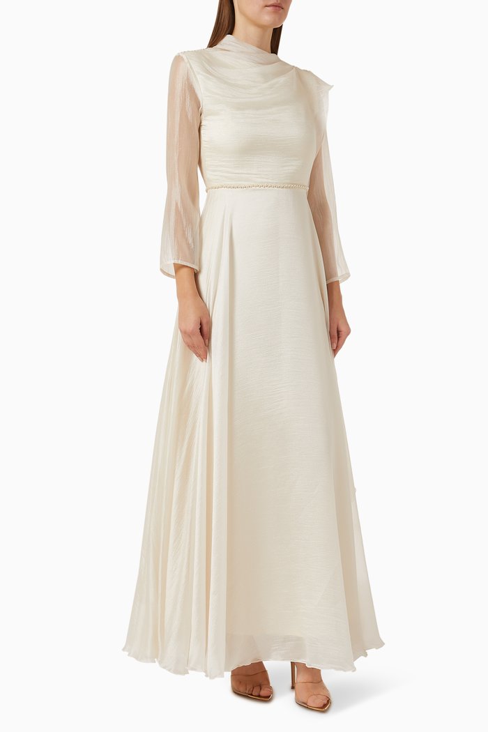 

Crystal-embellished Dress in Silk-organza, Neutral