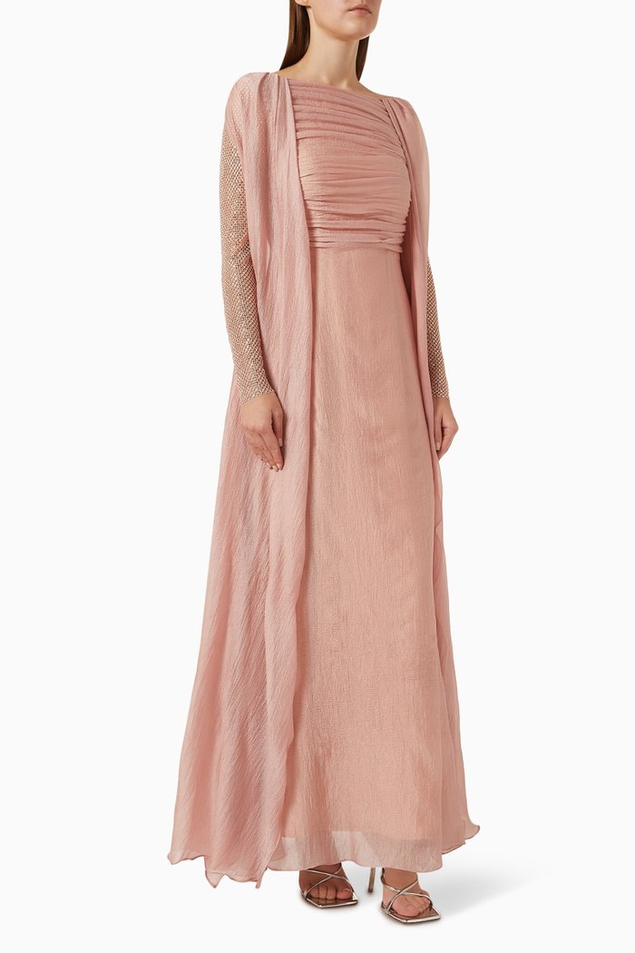 

Crystal-embellished Dress in Silk-organza, Pink