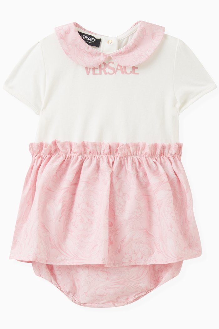 

Barocco-print Dress Set in Cotton Poplin, White