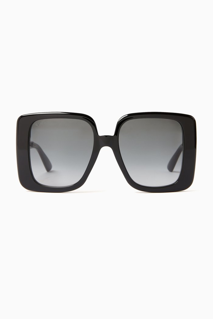 Square Sunglasses in Recycled Acetate, Black