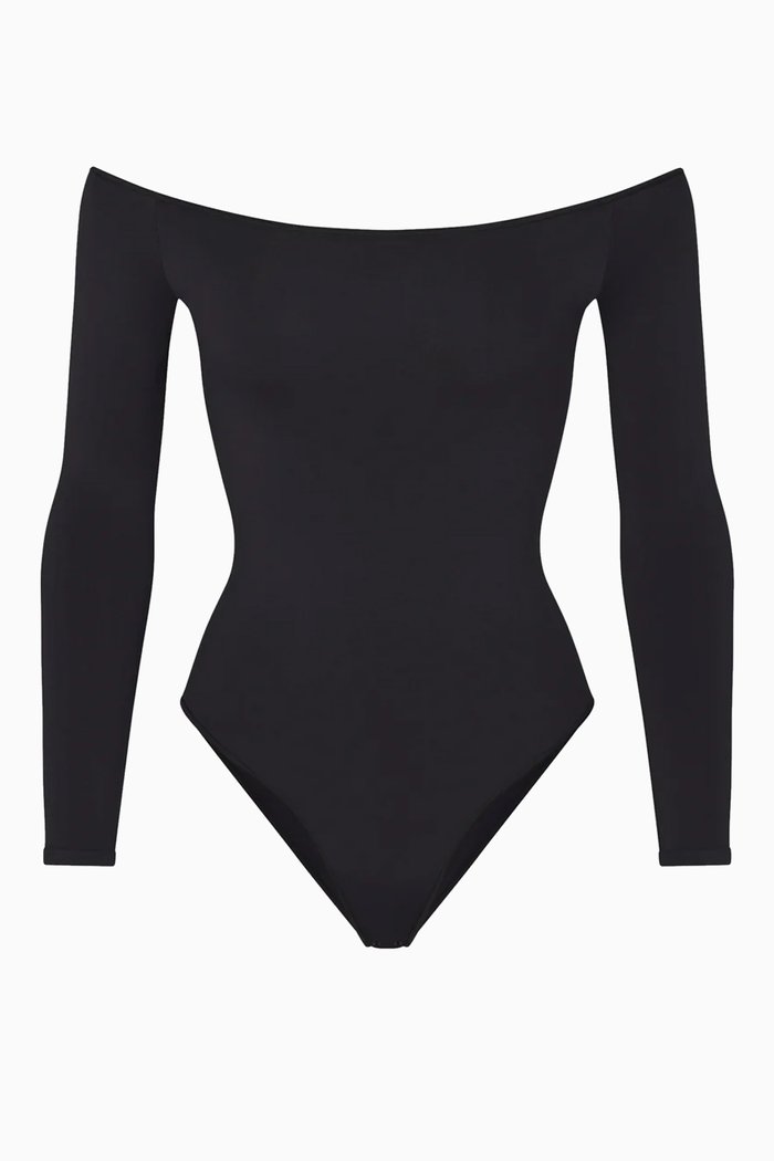 

Essential Off-shoulder Bodysuit, Black