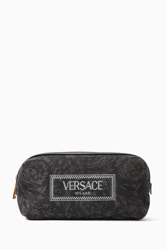 

Vanity Pouch in Barocco Jacquard Canvas, Black