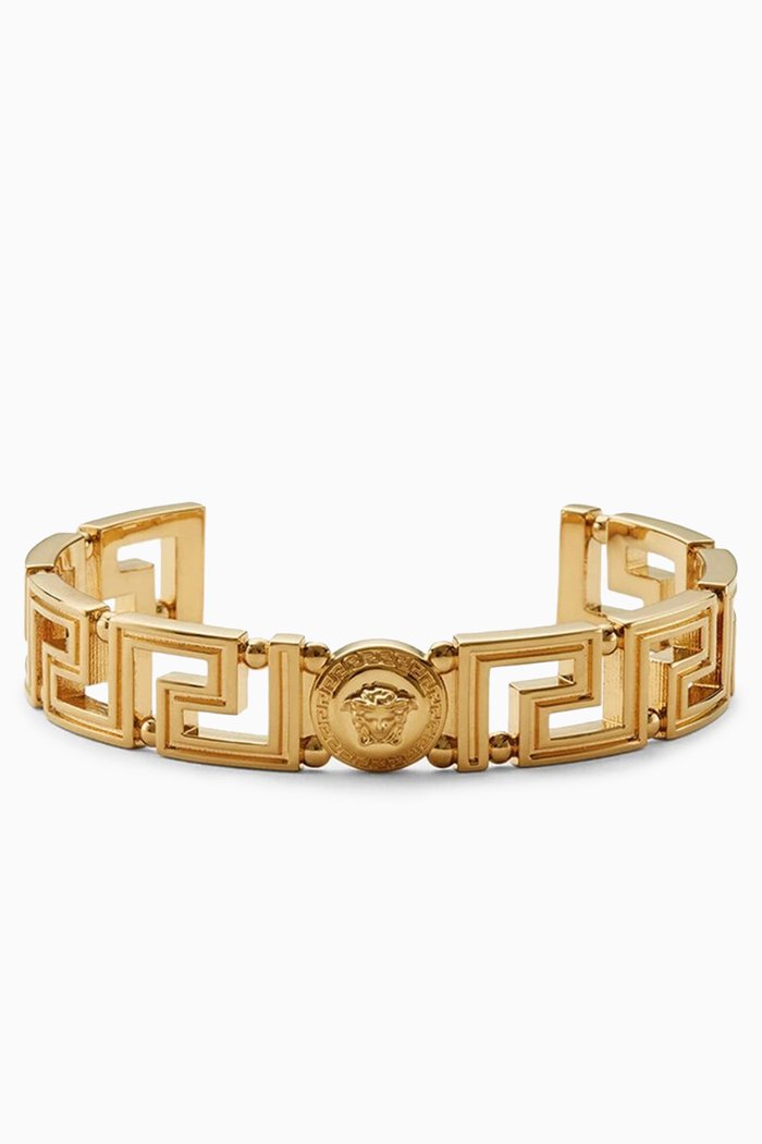 

Medusa Greca Cuff Bracelet in Gold-tone Brass