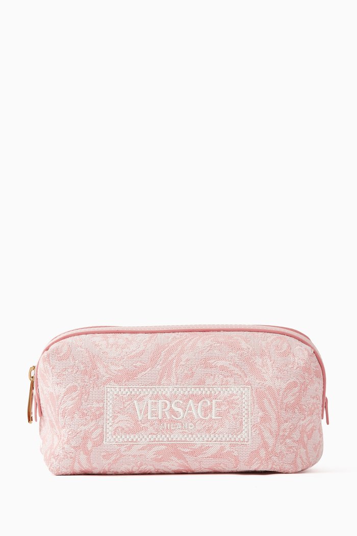 

Vanity Pouch in Barocco Jacquard Canvas, Pink