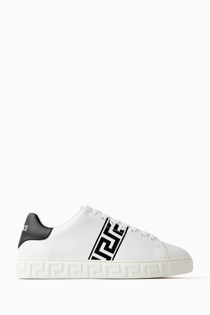 La Greca Low-top Sneakers in Leather, White