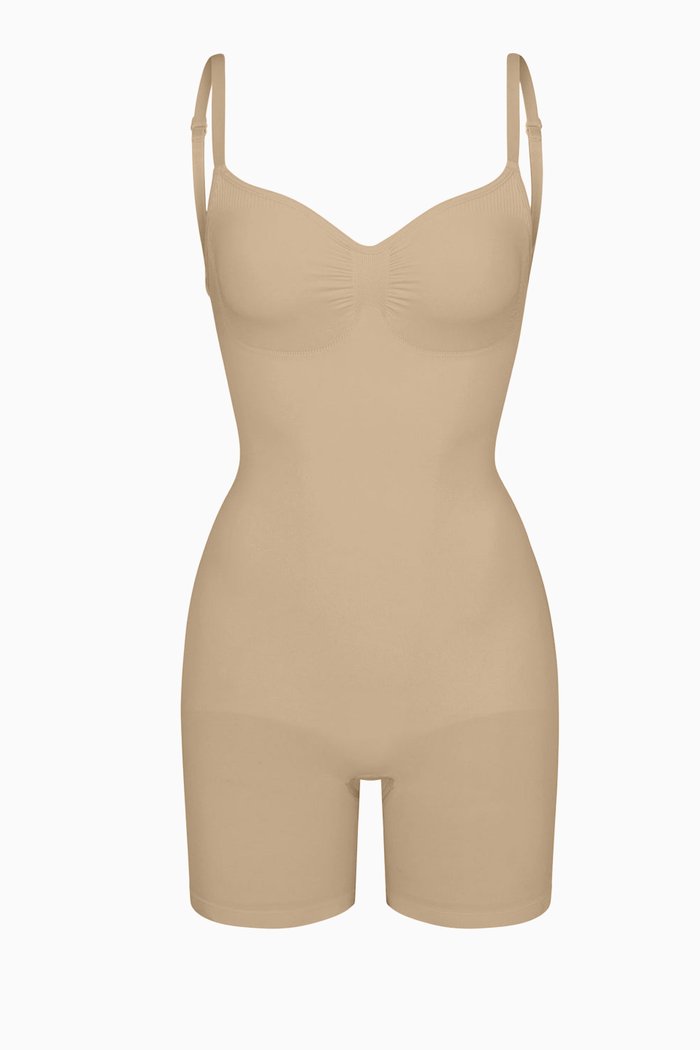 

Seamless Sculpt Low-back Mid-thigh Bodysuit, Grey