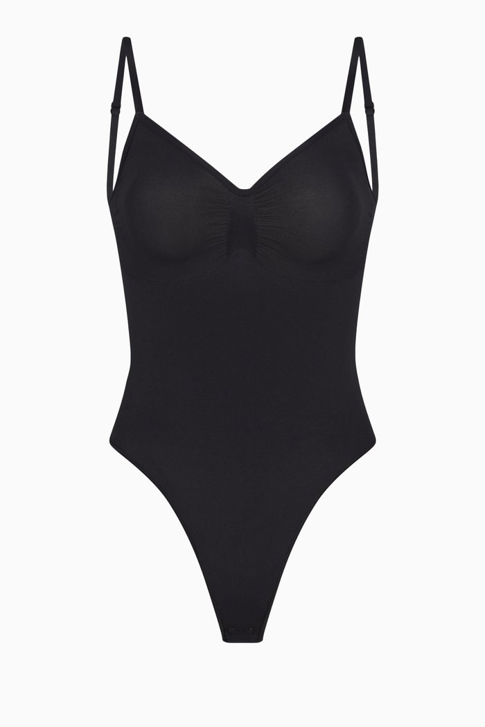 

Seamless Sculpt Low-back Thong Bodysuit, Black