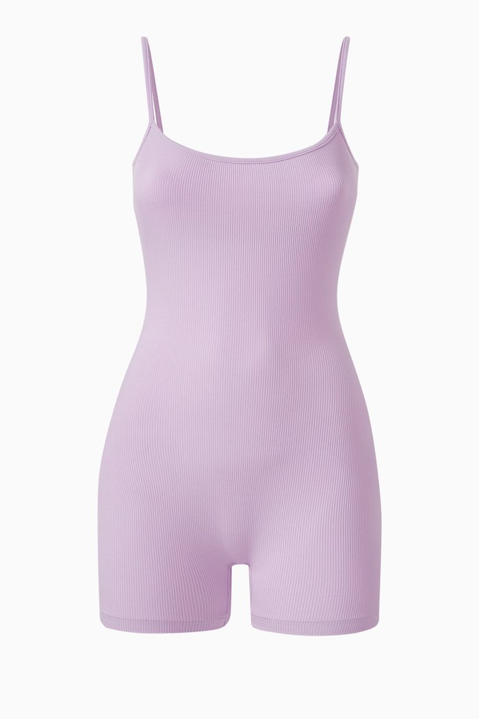 

Soft Lounge Scoop Bodysuit in Ribbed Modal, Purple