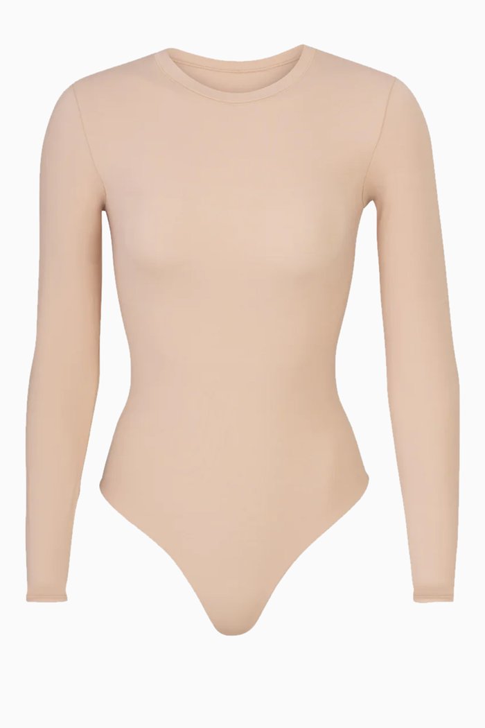 

Fits Everybody Crewneck Long-sleeve Bodysuit, Brown
