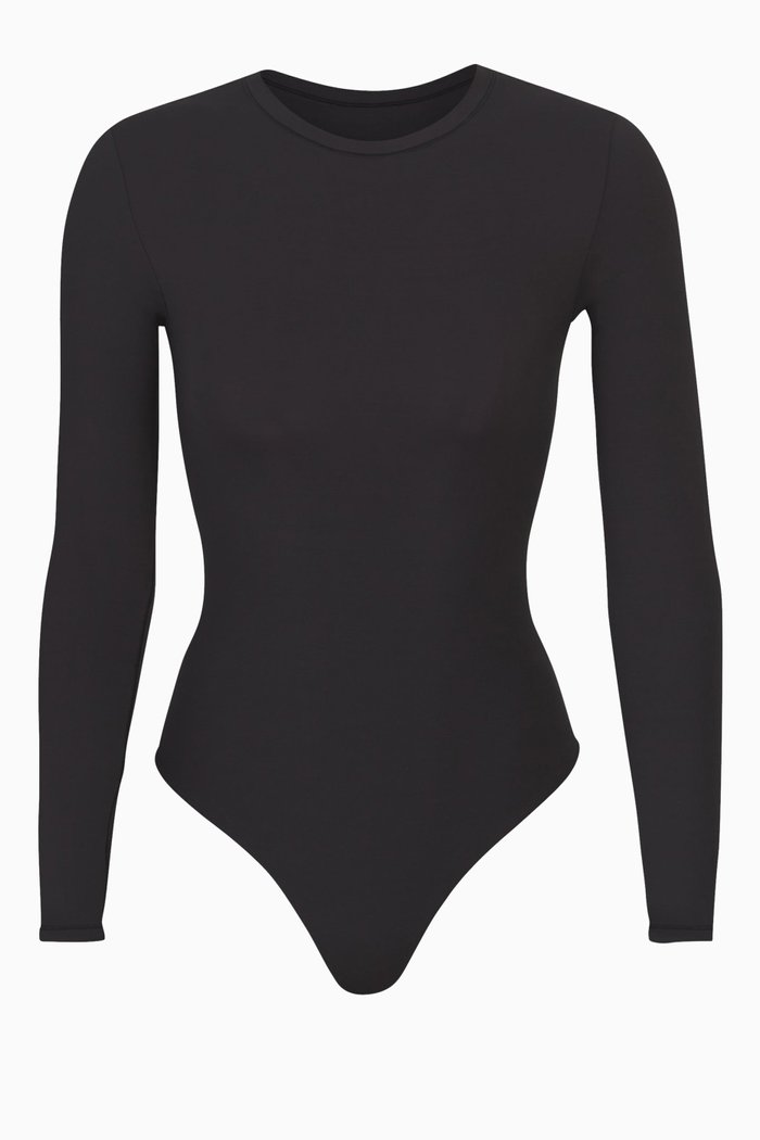 

Fits Everybody Crewneck Long-sleeve Bodysuit, Black