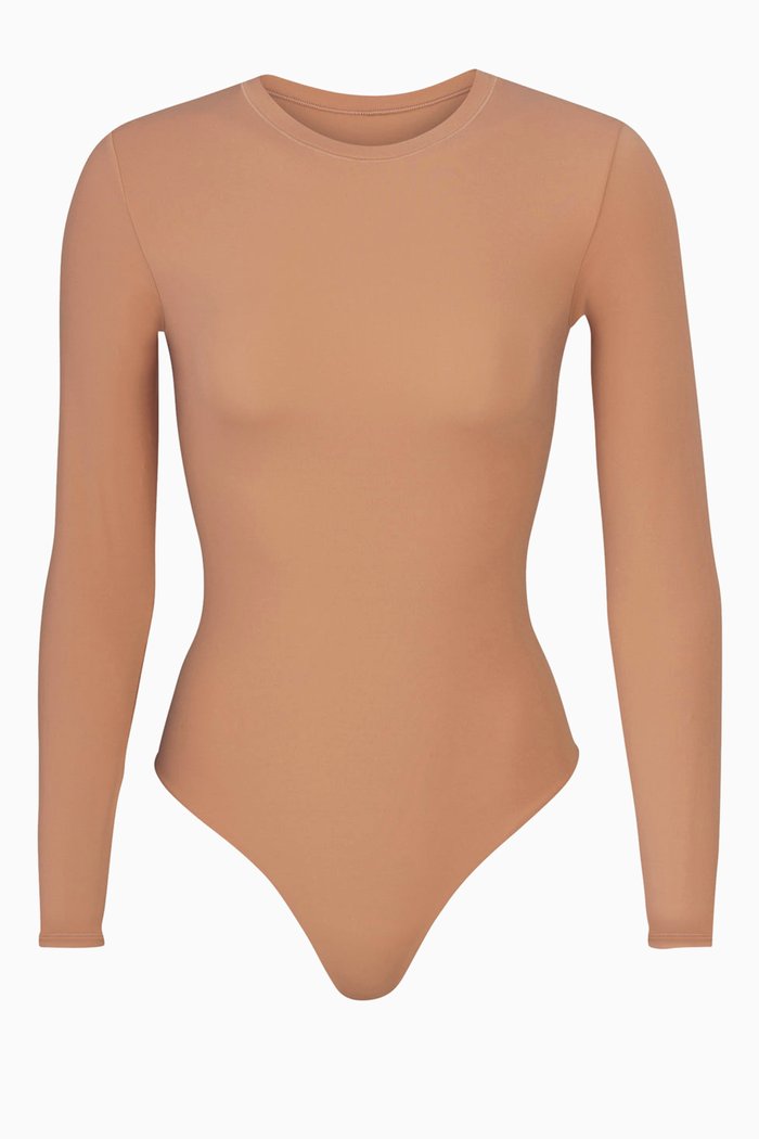 

Fits Everybody Crewneck Long-sleeve Bodysuit, Brown