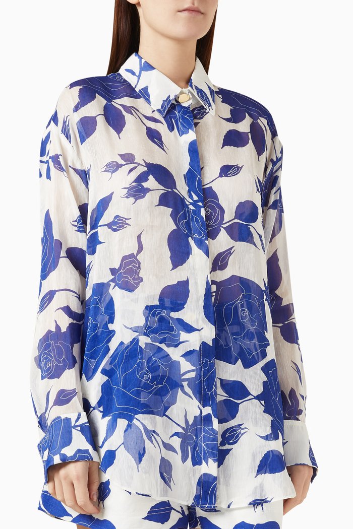 

Belonging Oversized Shirt in Linen, Blue