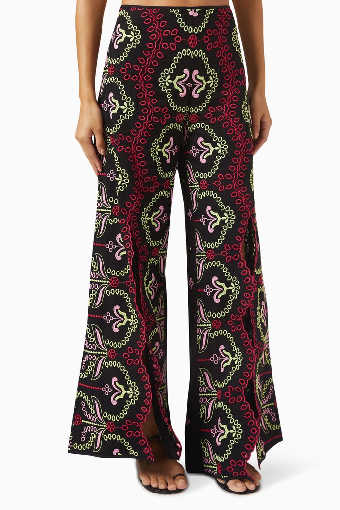 

Lyone Embroidered Trousers, Black