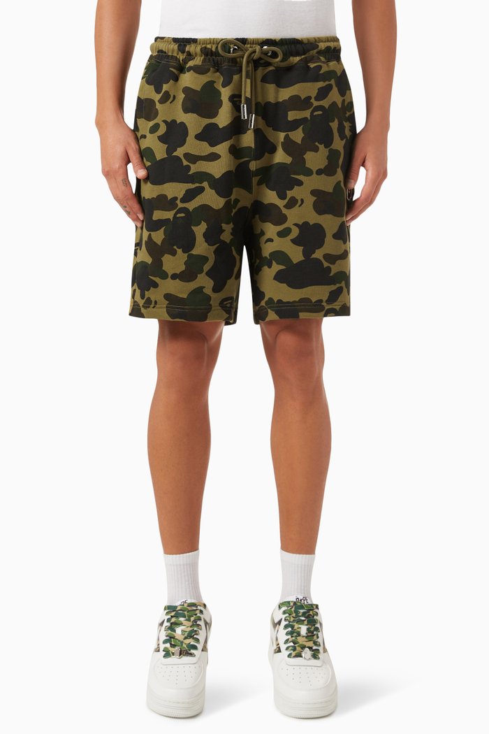 

1st Camo Ape Head One Point Sweat Shorts in Cotton-blend, Multicolour
