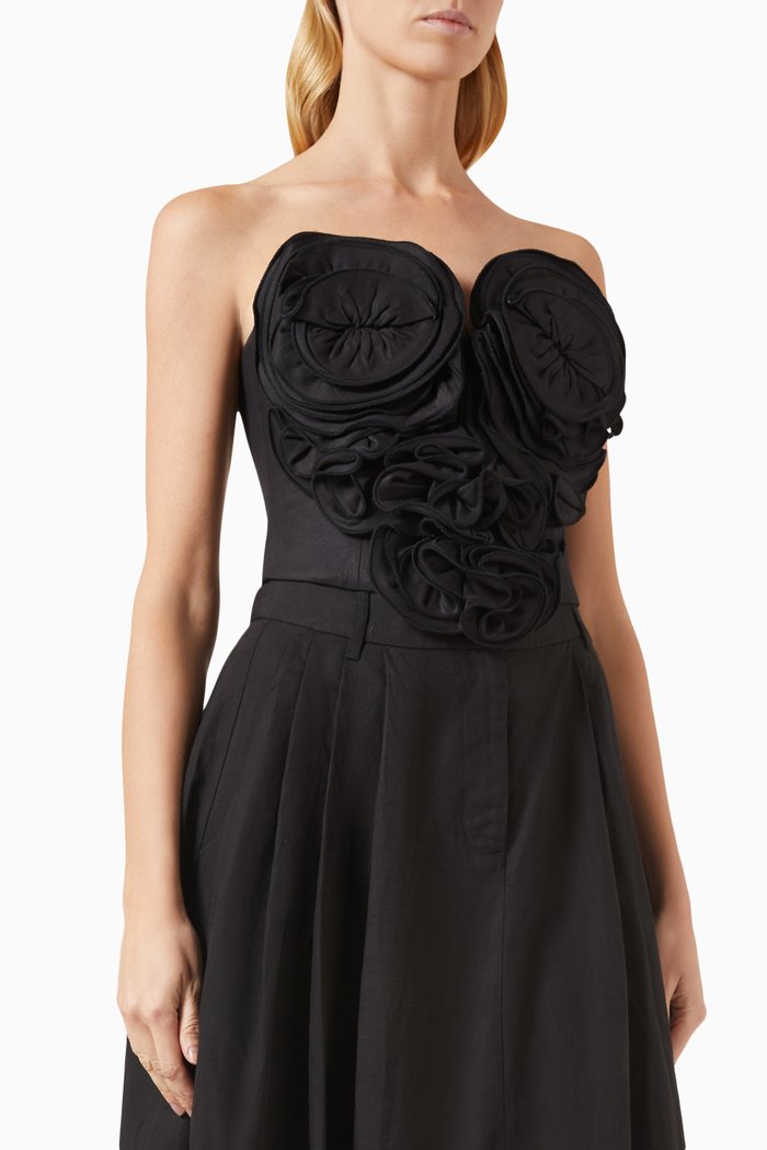

Roxana Crop Top in Organic Cotton-blend, Black