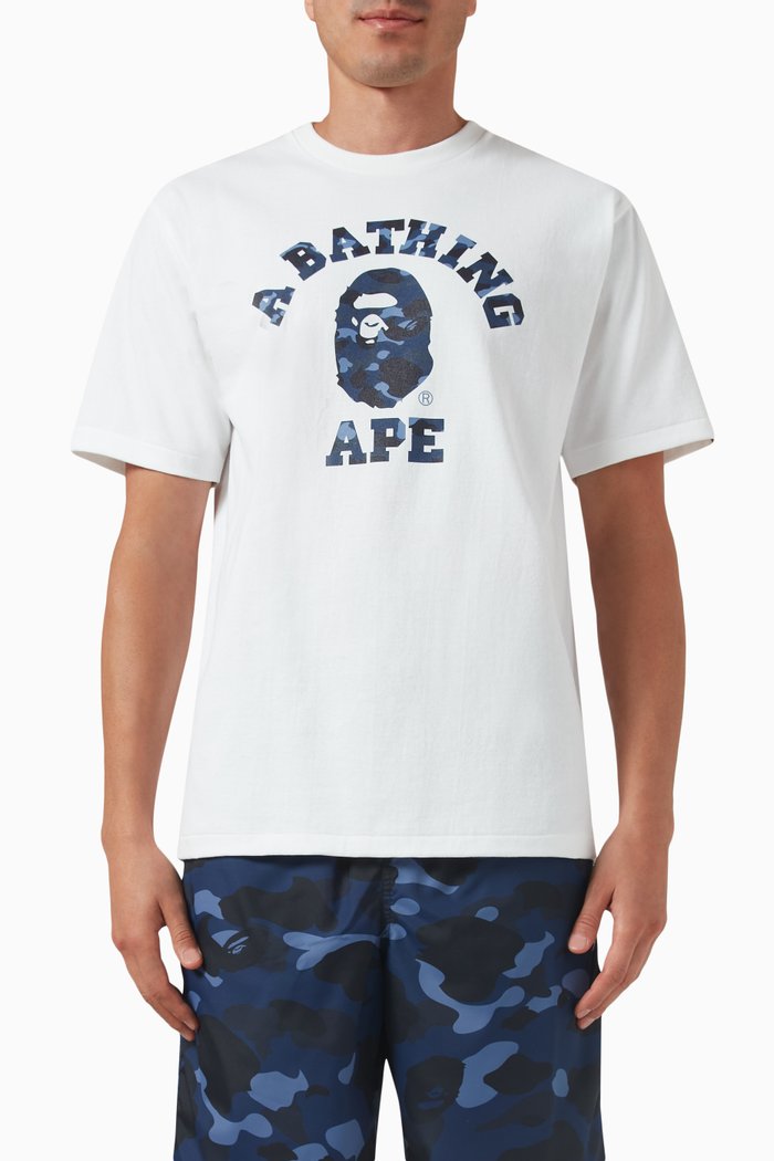 

Colour Camo College T-shirt in Cotton, White