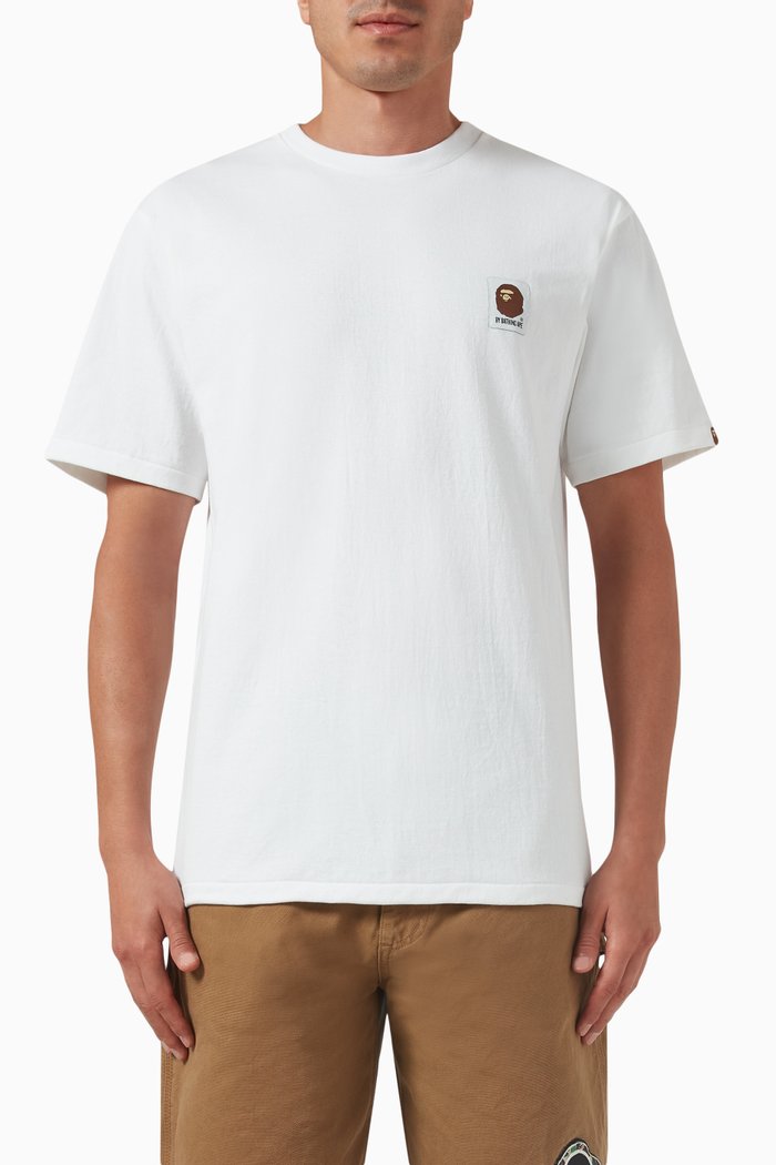 Ape Head Label T-shirt in Cotton, White