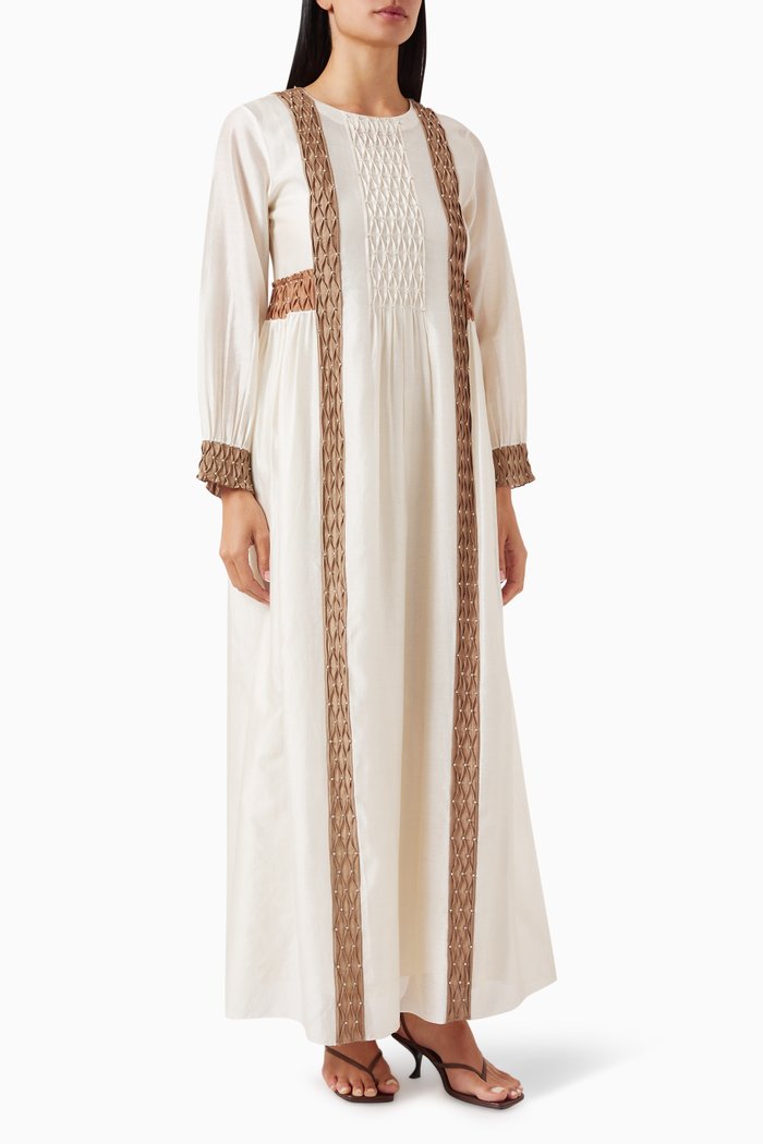 

Handsmocked Maxi Dress, White