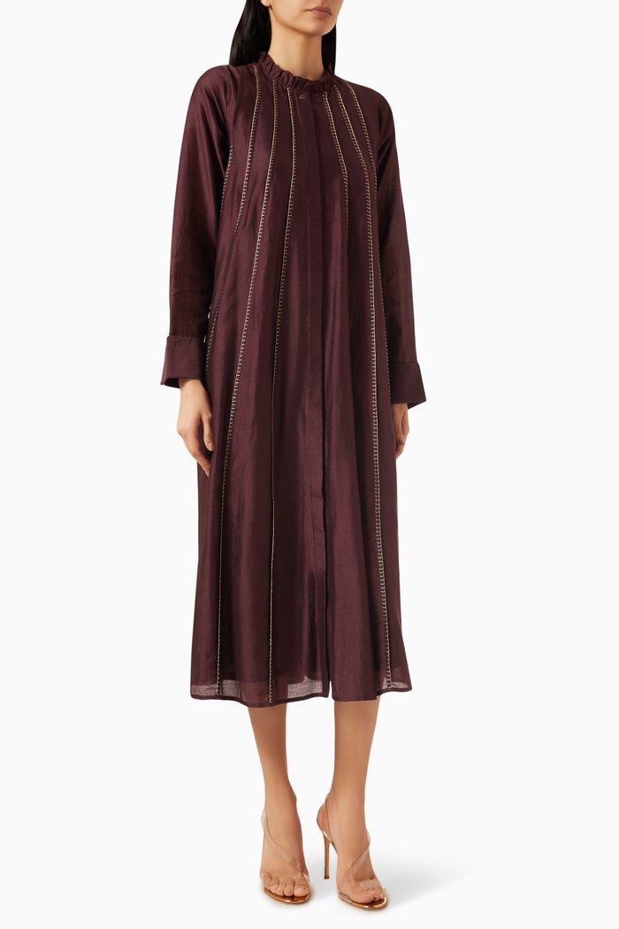 

Paneled Midi Dress, Purple