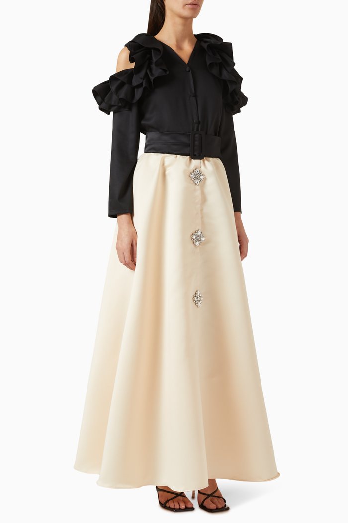 

2-piece Top & Skirt Set in Cotton & Taffeta, Multicolour
