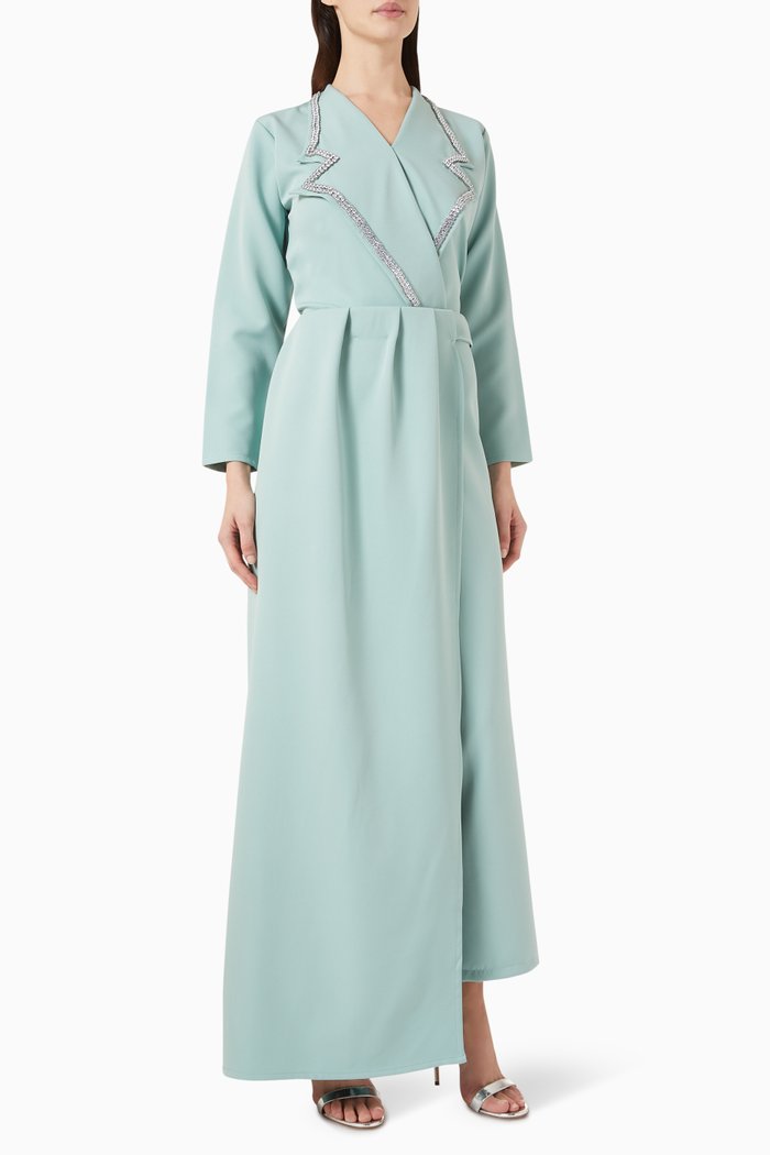Embellished Belted Jumpsuit, Green