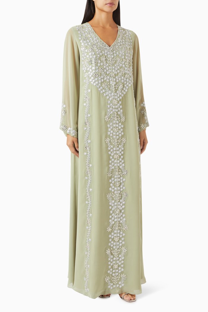 

Floral embellished Kaftan, Green