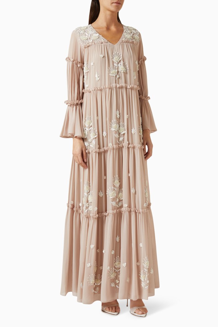 

Bead-embellished Kaftan, Neutral
