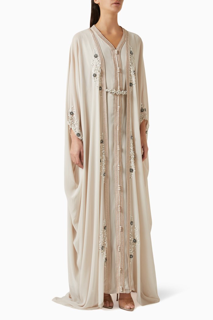 

Sequin-embellished Kaftan and Cape, Neutral