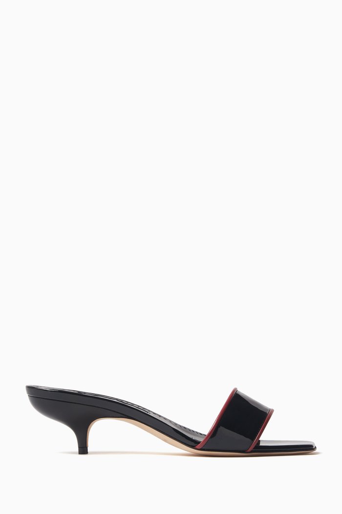 

Helamu 50 Mule Sandals in Patent Leather, Black