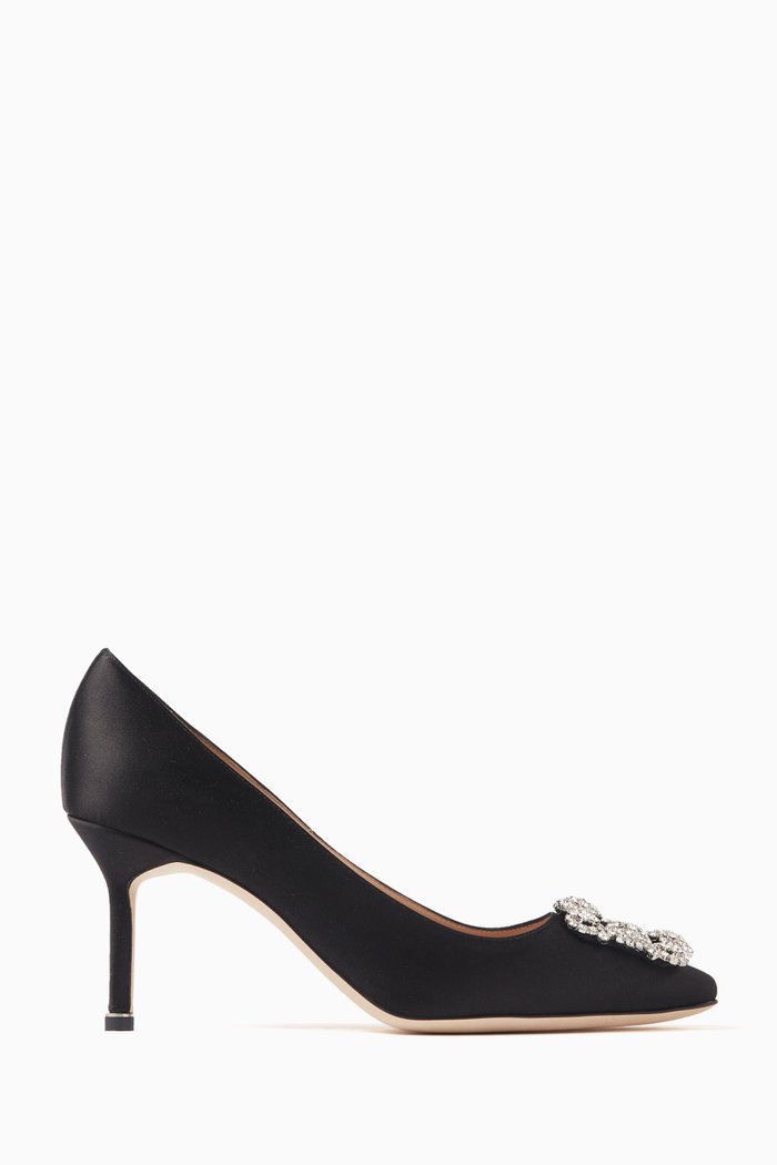 

Hangisi 70 Buckle Pumps in Satin, Black