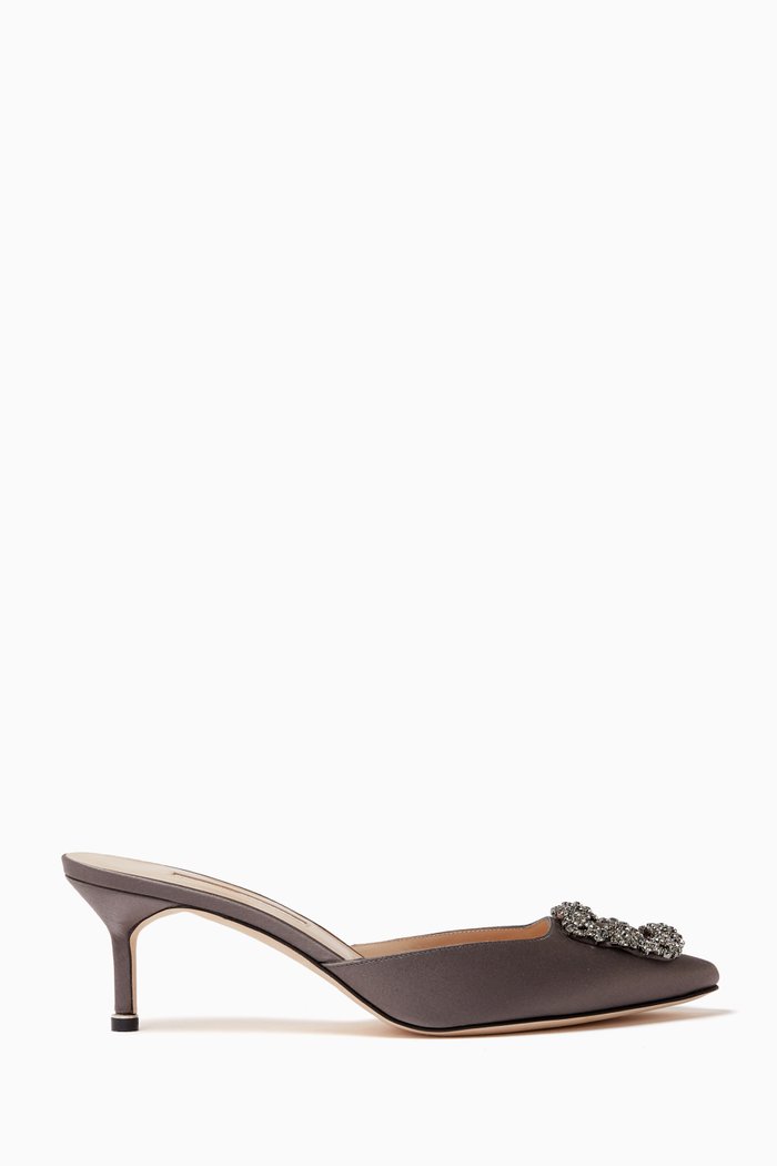 

Hangisimu 50 Mules in Satin, Grey