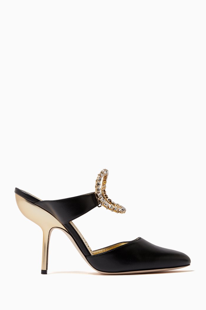 

Dossa 105 Crystal-embellished Mules in Nappa, Black