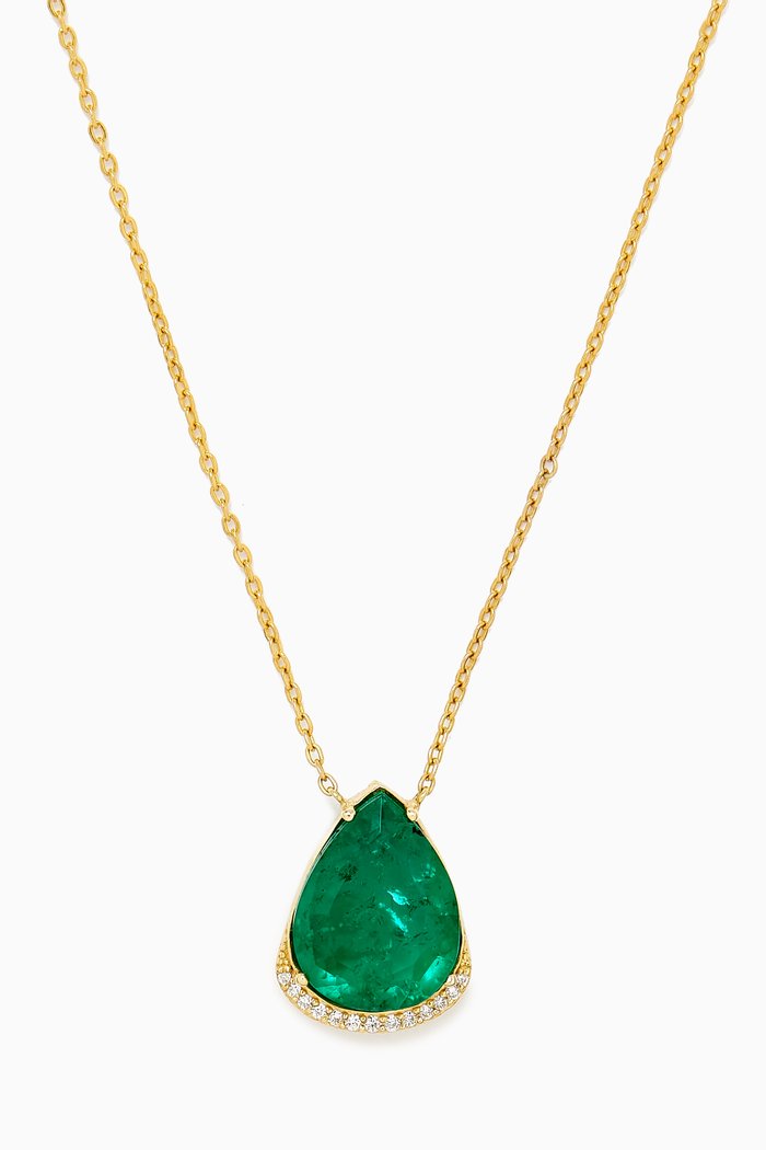 

Emerald & Diamond Necklace in 18kt Gold
