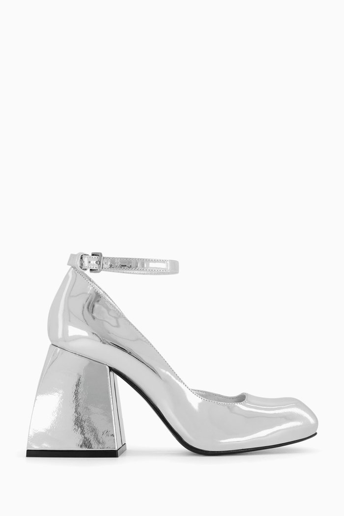 

Bulla Pia 90 Pumps in Metallic Leather, Silver