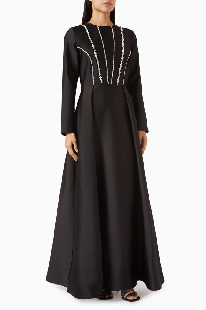 

Shine Embellished Maxi Dress, Black