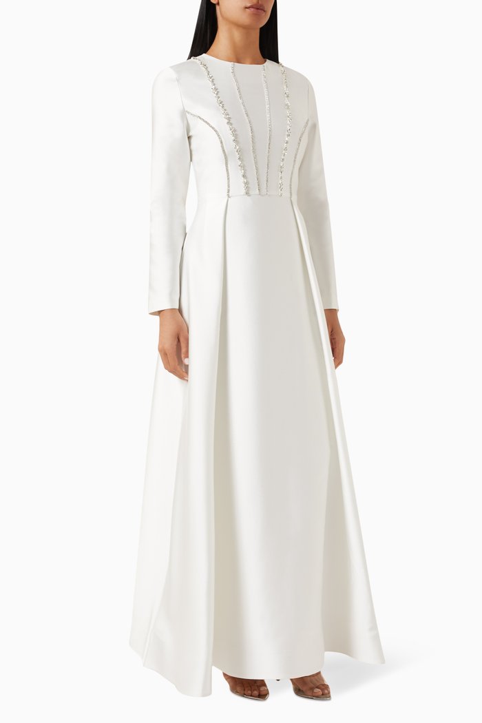 

Shine Embellished Maxi Dress, Neutral