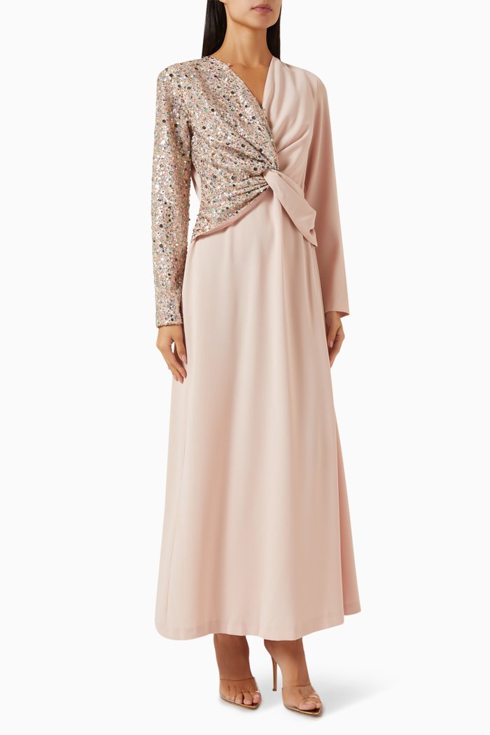 

Margaret Embellished Maxi Dress, Neutral
